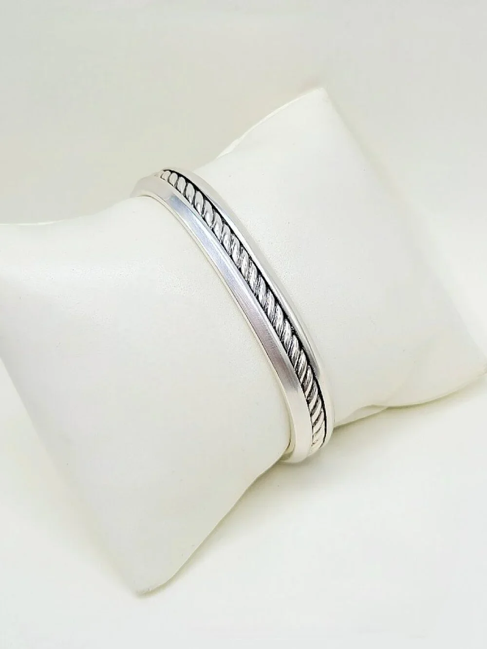 David Yurman Cable Inset Cuff Bracelet in Sterling Silver - Size X-Small - RARE
